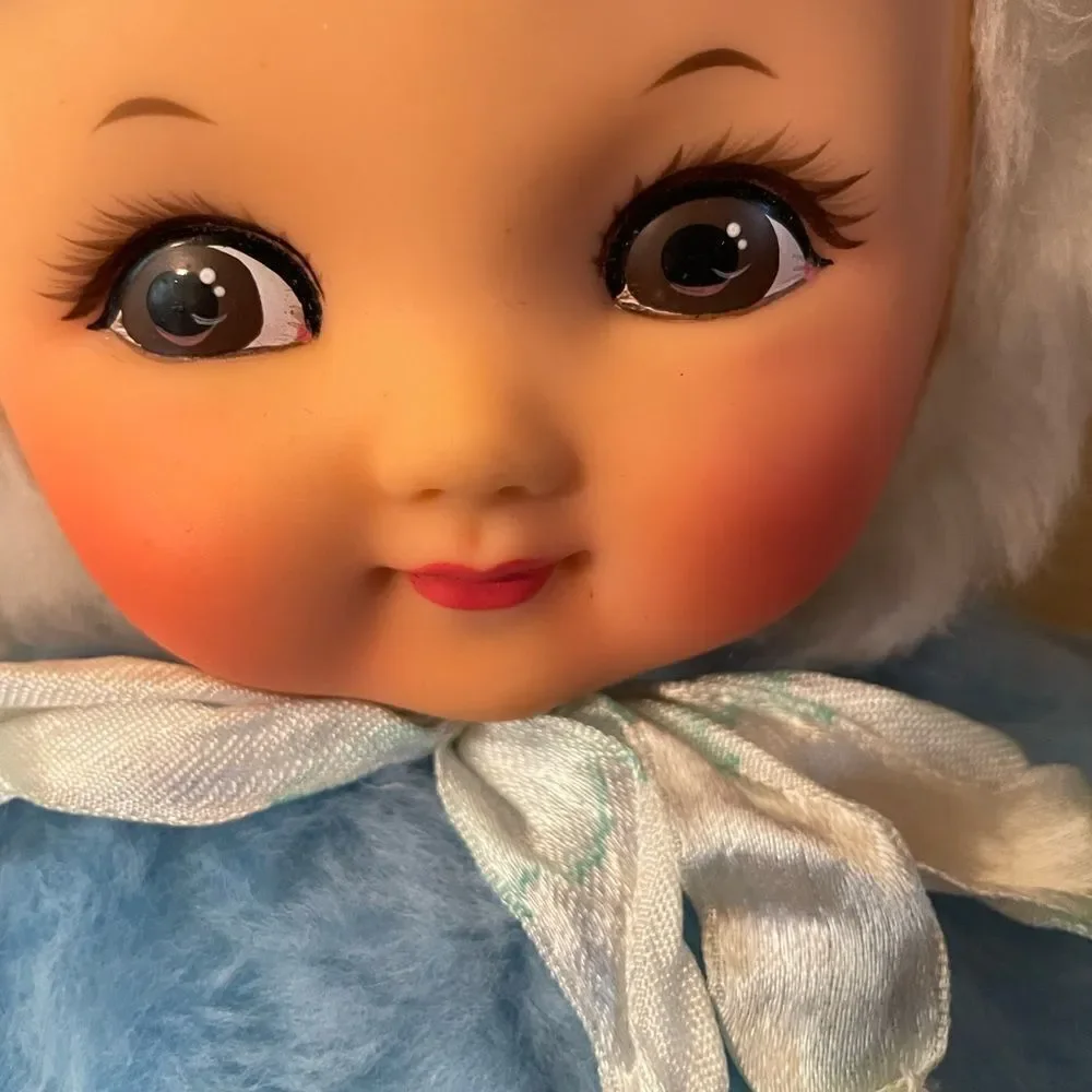 Rubber Face Doll Vintage Hand Painted Face Made in China Original Tag 16 inches